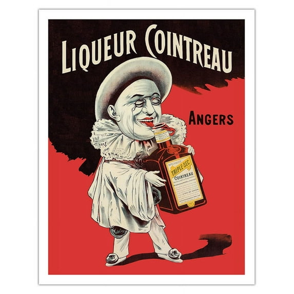Triple Sec Cointreau Orange Liquor - Angers France - Vintage Advertising Poster by Eugene Oge c.1900 - Fine Art Matte Paper Print (Unframed) 11x14in