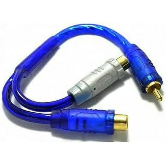 Triple Shield RCA Interconnect Cables w/ Drain Wire Car Amp Y Adapter 2 Female