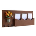 thumbnail image 1 of Triple Slot Mail Organizer with Key Hooks & Mason Jar, 1 of 11
