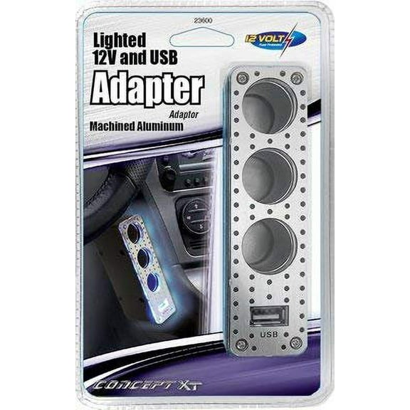 Custom Accessories Triple Socket Adapter with USB - Universal - Multicolor