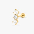 thumbnail image 1 of Triple Square Crystal 3A CZ  Flat Back Piercing Earring, 1 of 8