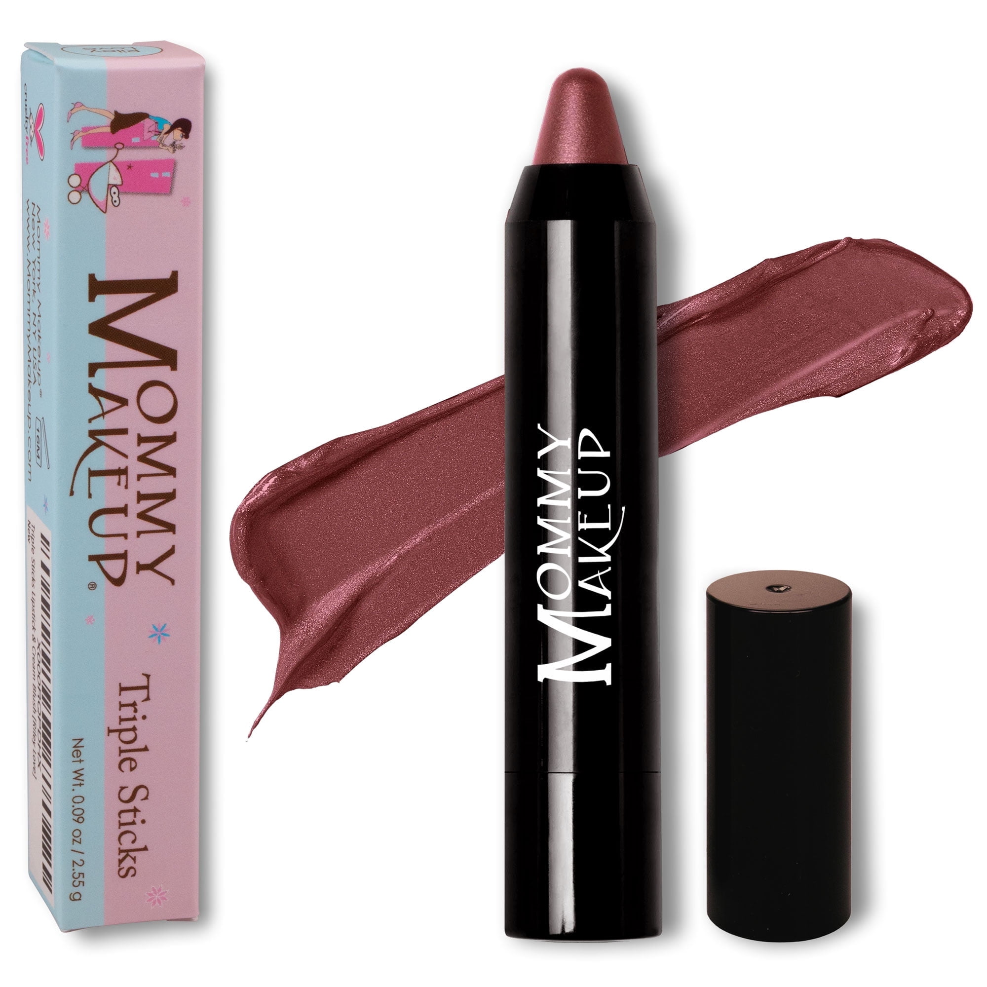 Triple Sticks Lipstick & Cream Blush - Moisturizing Multistick by Mommy Makeup (Gigi)