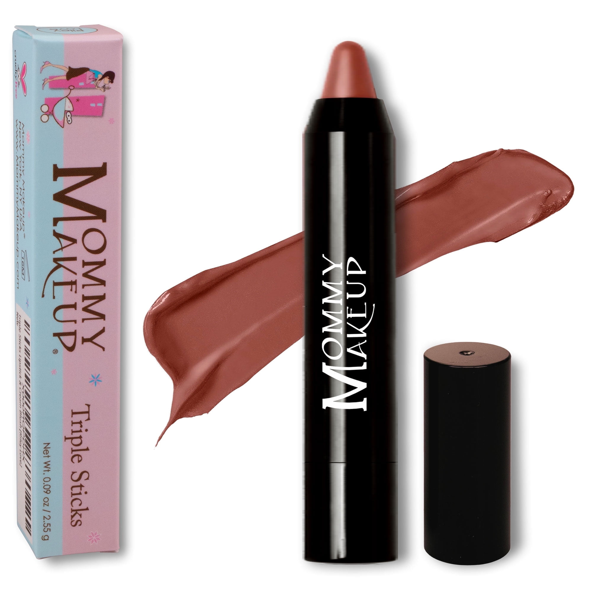 Triple Sticks Lipstick & Cream Blush - Moisturizing Multistick by Mommy Makeup (Ginger Spice)