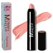 Triple Sticks Lipstick & Cream Blush - Moisturizing Multistick by Mommy Makeup Riley Love