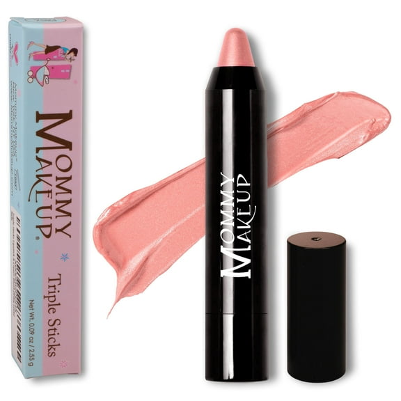 Triple Sticks Lipstick & Cream Blush - Moisturizing Multistick by Mommy Makeup (Riley Love)