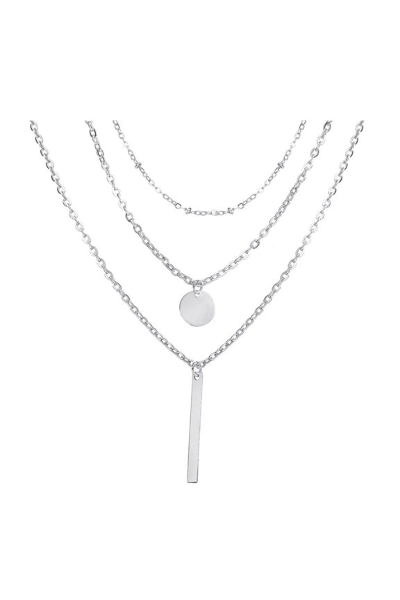 Triple Strand Silver Plated Necklace
