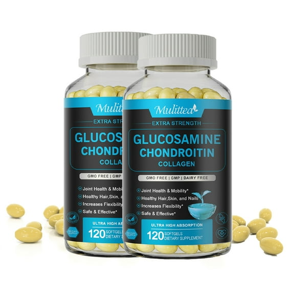 (2 Pack)Triple Strength Joint Health Dietary Supplement with Glucosamine Chondroitin MSM and Vitamin D, 120 Count