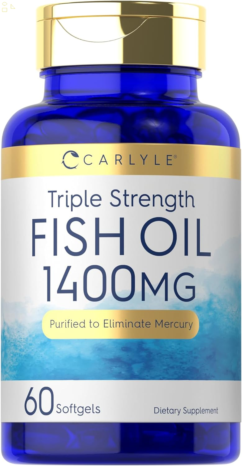 Triple Strength Omega 3 Fish Oil 1400Mg 60 Softgels NonGmo