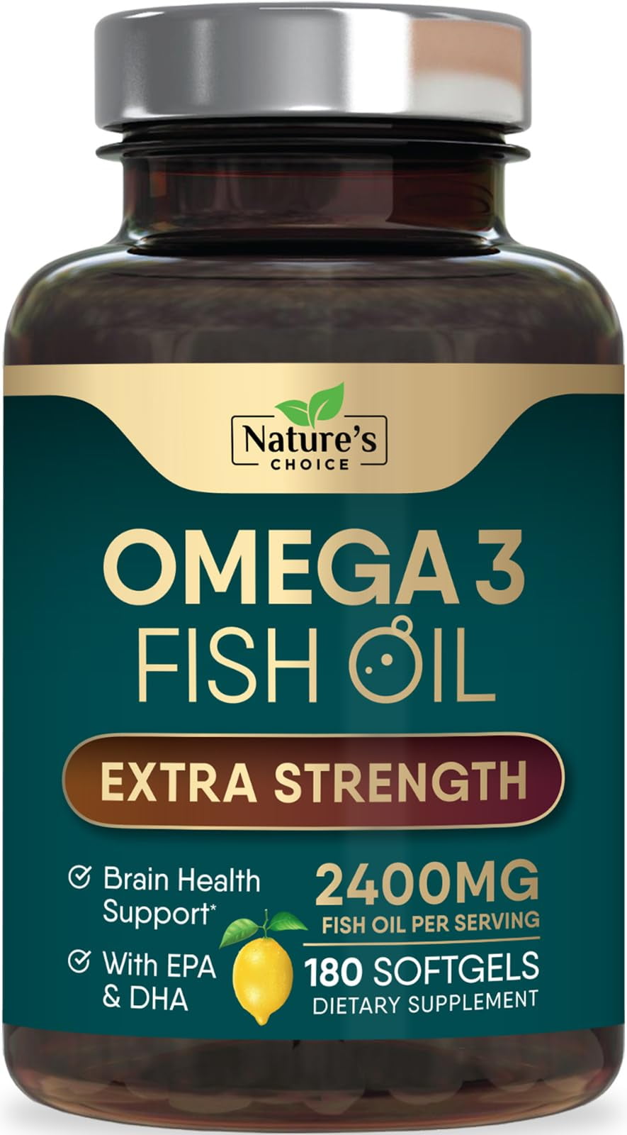 Triple Strength Omega 3 Fish Oil 2400 mg Softgels, Nature's Fish Oil