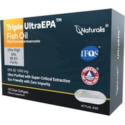 Naturalis Triple Strength UltraEPA  EPA 1000mg | Pharmaceutical Grade High Purity 99% Omega-3 with 96.5% EPA Burpless Fish Oil | IFOS Certified, Sustainably Sourced, Non-GMO | 30 Softgels