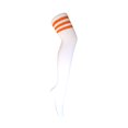 thumbnail image 1 of Triple Stripes Vintage Over Knee High Tube Leg Warm Socks For Women and Girls In White With Orange Color, 1 of 1