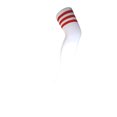 thumbnail image 1 of Triple Stripes Vintage Over Knee High Tube Leg Warm Socks For Women and Girls In White With Red Color, 1 of 1