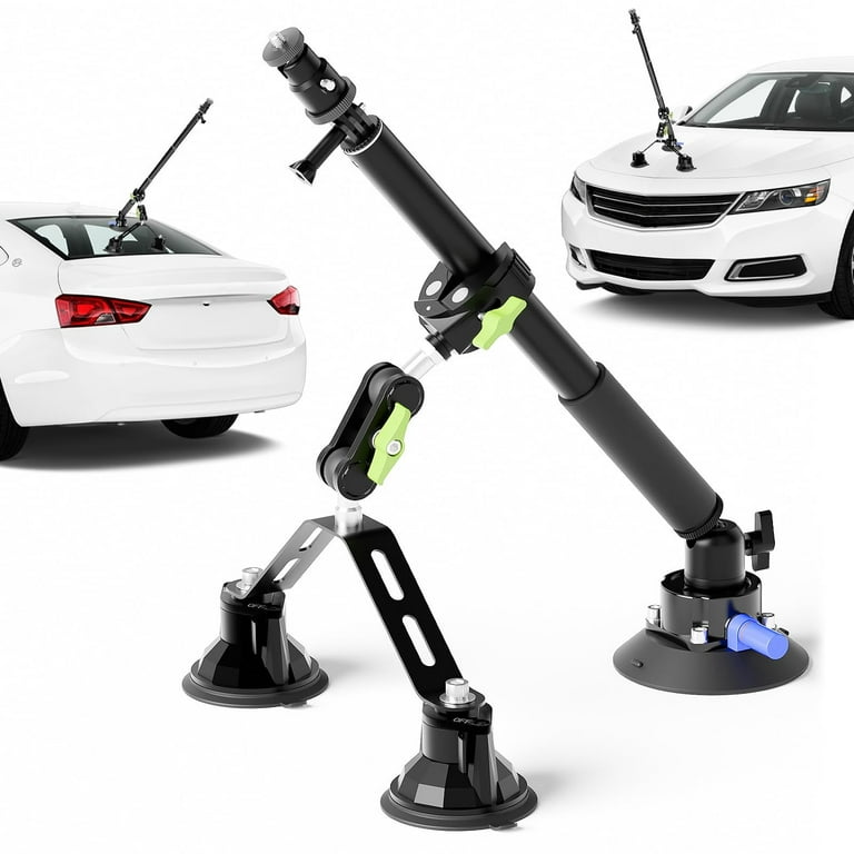 Triple Suction Cup 360 Camera Car Mount,with Action Camera Adapter Compatible Insta360, Compatible GoPro, Compatible CA065