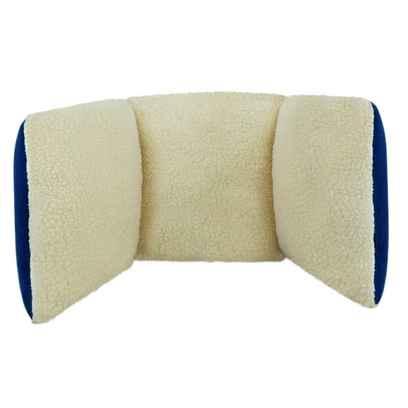 Triple Support Lumbar Cushion, Deluxe Back Pillow, Polyester Cotton Blend, Blue - Measures 25” x 11”