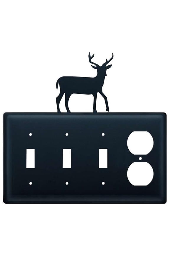 Triple Switch & Single Outlet - Deer