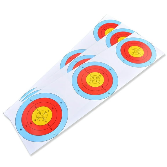 Triple Target Paper Half-Ring 16x58cm, 16cm Radius, 10 Sheets, Coated Paper, High-Quality Shooting Target