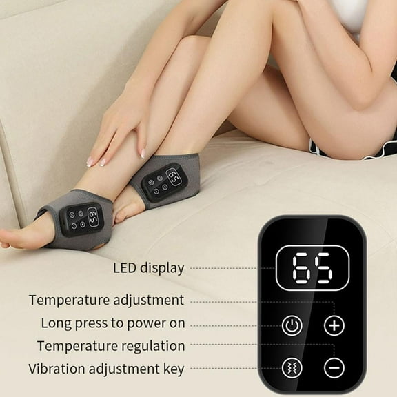 Triple Therapy Foot Massager - 2PC Upgraded Foot Massager Portable Wireless Heated Wrap With 3 Modes & 5 Heat Levels & Smart Timer For Neuropathy Pain Relief And Daily Relaxation