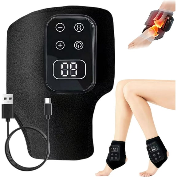 Triple Therapy Foot Massager, Portable 3-in-1 Wireless Foot Massager, 3 Vibration Modes & 5 Heat Levels with Smart Timer, for Home and Office Use Ankle Relaxation
