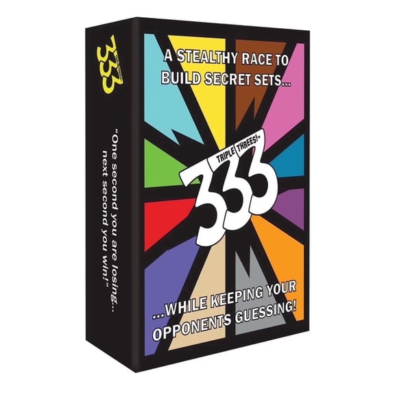 Triple Threes! Launch Edition - a Fun Family Night Card Game of Strategy & Surprise, Logical Reasoning Play for Kids & Adults, Great Gift Idea, 333 by KVR Games