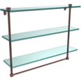 thumbnail image 1 of Triple Tiered Glass Shelf with Integrated Towel Bar - Antique Copper / 22 Inch, 1 of 3