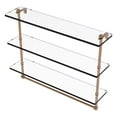 thumbnail image 1 of Triple Tiered Glass Shelf with Integrated Towel Bar - Brushed Bronze / 16 Inch, 1 of 11