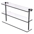 thumbnail image 1 of Triple Tiered Vanity Glass Shelf with Beveled Edges - Matte Black / 22 Inch, 1 of 11