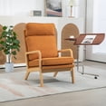 thumbnail image 1 of Triple Tree 2-in-1 Convertible Mid Century Modern Boucle Accent Chair with Solid Wood Frame, Caramel, 1 of 9