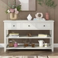 thumbnail image 1 of Triple Tree Console Table Modern Storage Wood Console Table, Antique White, 1 of 7