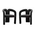 thumbnail image 1 of Triple Tree Contemporary Velvet Solid Print Dining Side Chairs, Black (Set of 2), 1 of 9