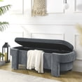 thumbnail image 1 of Triple Tree Linen Chenille Upholstered Storage Ottoman Bench with Hinges Gray, 1 of 8