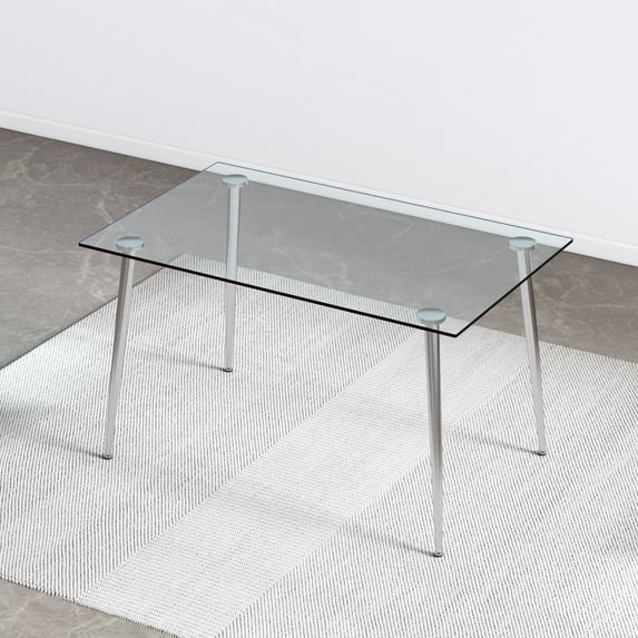 Triple Tree Modern 51" Silver Metal Legs Dining Table