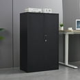 thumbnail image 1 of Triple Tree Modern Storage Locker Adjustable Shelf Folding Filing Cabinet Metal, Black, 1 of 8