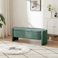 thumbnail image 1 of Triple Tree Oval Polyester Ottoman Indoor Bench with Spacious Storage, Green, 1 of 7