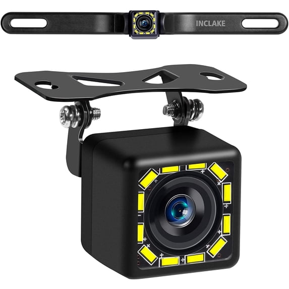 Car Backup Camera, Rear View Camera Ultra HD 12 LED Night Vision, Waterproof Reverse Camera, 140° Wide View Angel with Multiple Mount Brackets for Universal Cars, SUV, Trucks, RV