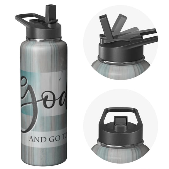 Triple Walled Insulated Stainless Steel Holiday gifts Themed Water Bottle 40oz, Straw, Leak Proof Lids, Great for Gym Sessions and Traveling Adventures