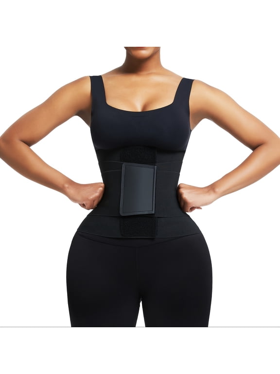 Triple Wrap High Compression Waist Trainer Belt - Pink Leopard Print Tummy Control Body Shaper with Back Support, Posture & Cincher for Gym, Workout, Adjustable Pull-On Closure (Hand Washable)