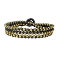 thumbnail image 1 of Triple Wrap Mini Fashion Brass Beads Black Cotton Wax Rope Strand for Male and Female Adult, 1 of 3