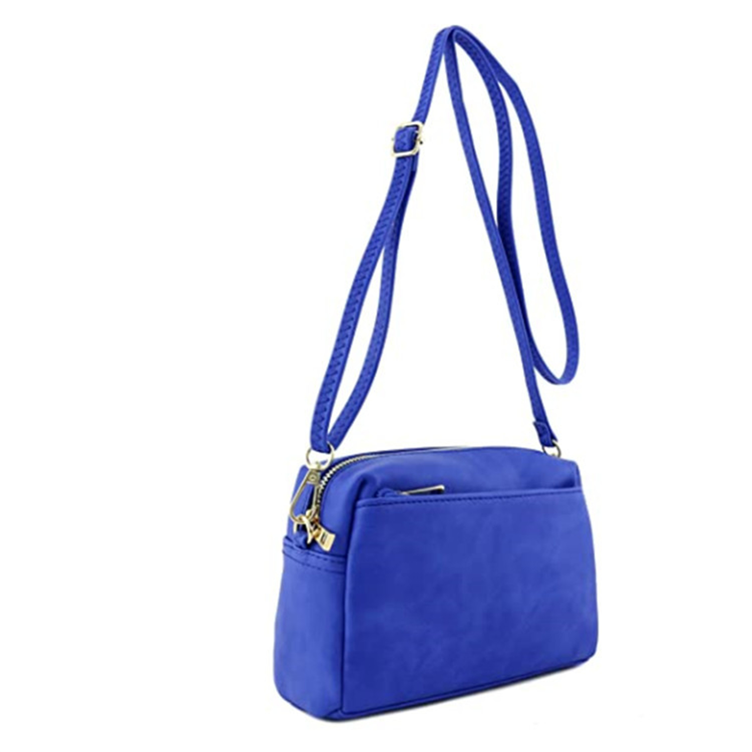 Triple Zip Crossbody Bag Fashion PU Leather Female Handbags for Women