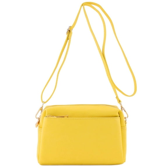FashionPuzzle Small Triple Zip Crossbody Bag