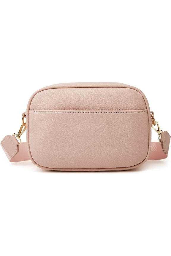 Triple Zip Small Crossbody Bag for Women, Square Snapshot Camera Side Shoulder Purse Handbag with Wide Strap