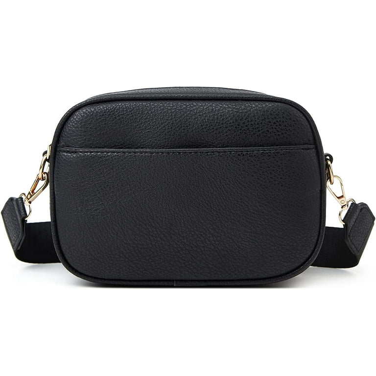 ぴよ　square zip purse black Euphrates Triple Zip Small Crossbody Bag, Vegan PU Leather