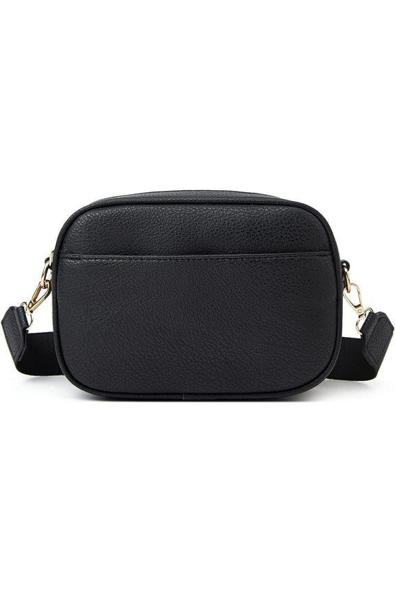 Triple Zip Small Crossbody Bag for Women, Square Snapshot Camera Side Shoulder Purse Handbag with Wide Strap