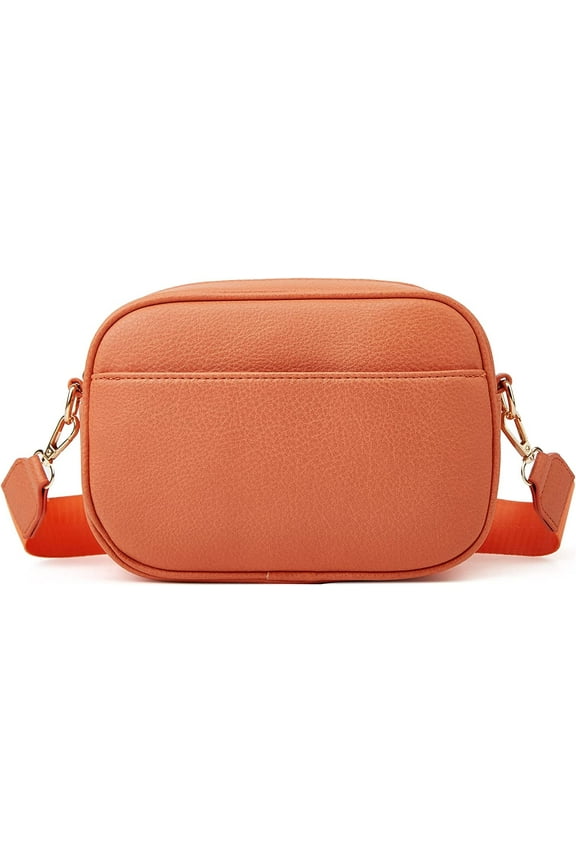 Triple Zip Small Crossbody Bag for Women, Square Snapshot Camera Side Shoulder Purse Handbag with Wide Strap