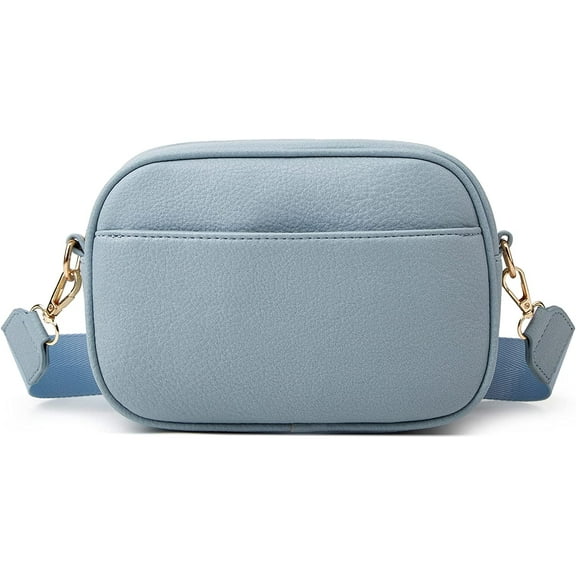 Triple Zip Small Crossbody Bag for Women, Square Snapshot Camera Side Shoulder Purse Handbag with Wide Strap