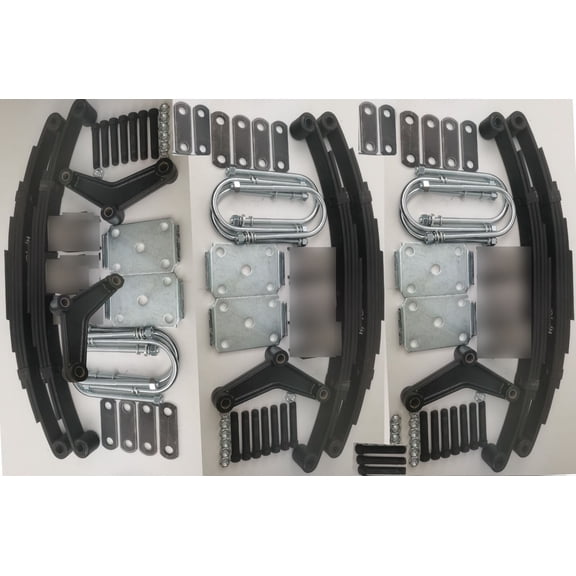 Triple axle suspension kit. (6) 3000 lb springs 3" u-bolt kit trailer 7k axle