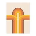 thumbnail image 1 of Triple retro arches in yellow and orange - Illustration Mid-Century Modern Retro Abstract Geometric Vintage Modern Art Minimalist Unframed Wall Art Print 18 x 24 inches, 1 of 4