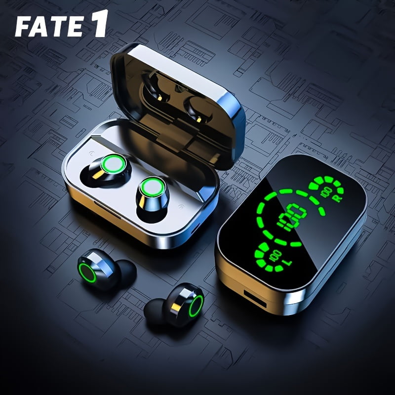 Triplescreen smart wireless earbuds digital display, stylish mirror