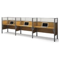 thumbnail image 1 of Triple side-by-side workstation in Cappuccino Cherry Finish, 1 of 4