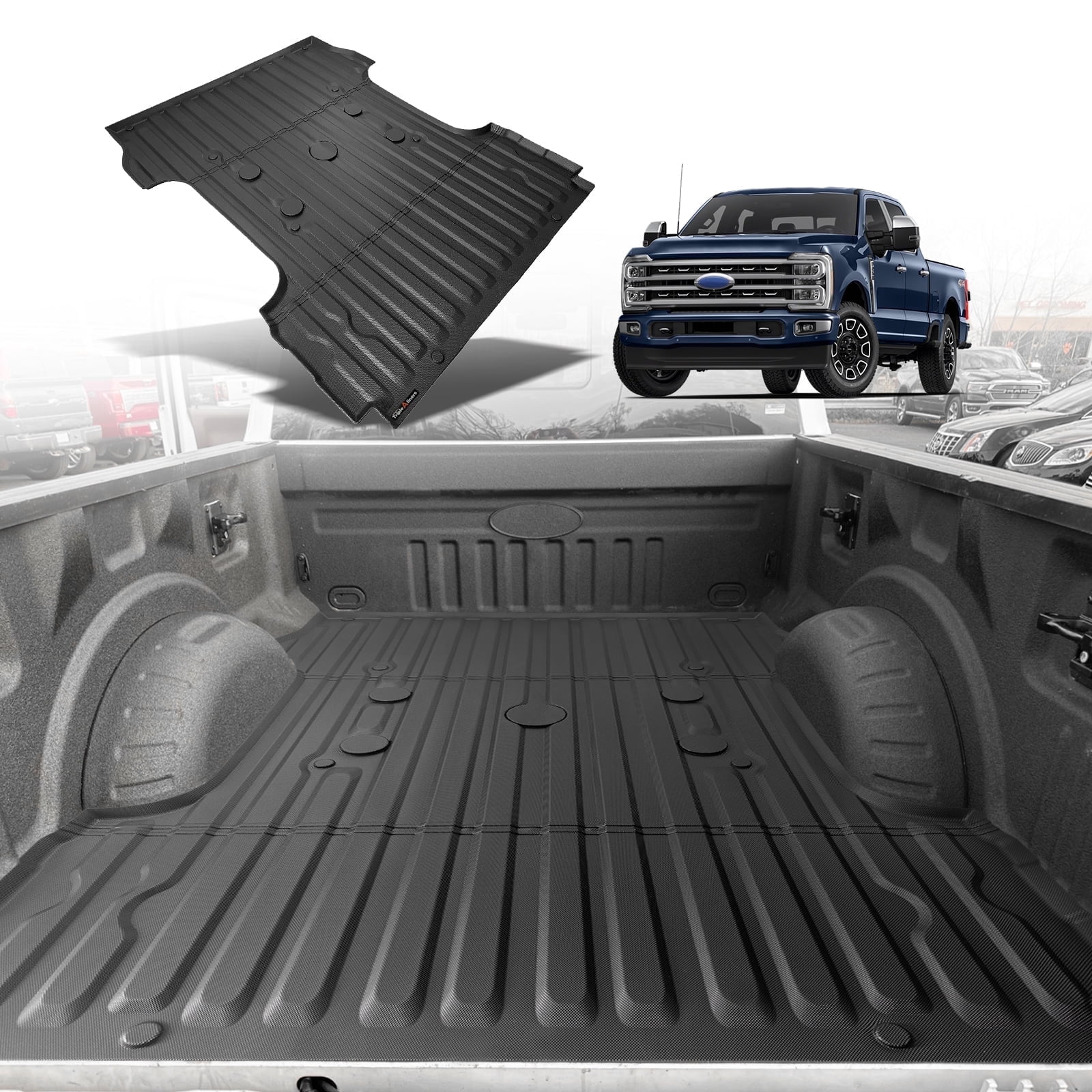 Powerty Floor Mats & Truck Bed Mat For 2022-2025 Hyundai Santa Cruz - All-Weather TPE 3D Liners Set For Front, Rear & Cargo Bed
