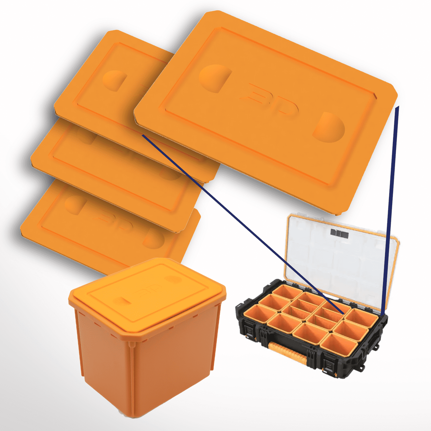 TripleD Tools HandiHaul Small Bin Lids for Ridgid Pro Gear System Made